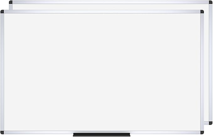 VIZ-PRO Dry Erase Board/Whiteboard, Non-Magnetic, 60 x 48 Inches, Pack of 2, Wall Mounted Board for School Office and Home