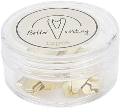 24 Pieces Golden Book Darts Metal Bookmarks Small Book Line Markers Page Markers Clips with Plastic Storage Box for Teachers, Students, Readers