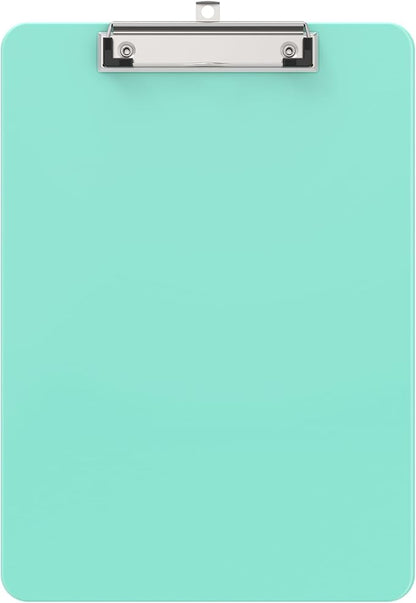 Plastic Clipboards, A4 Teal Clip Board 8.5x11 for Classroom, Students, Kid, Woman, Size 9" x 12.5" with Low Profile Clip, Office & School Supply