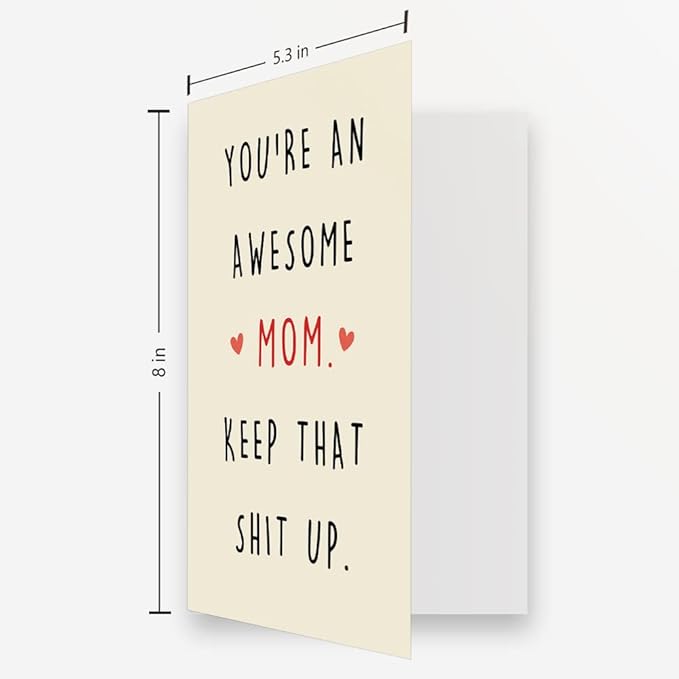 OJsensai Funny Mother’s Day Card for Mom Sister, Awesome Mom Mothers Day Gifts for Daughter, Best Mother's Day Gift Idea for Wife Girlfriend, You’re An Awesome Mom Card