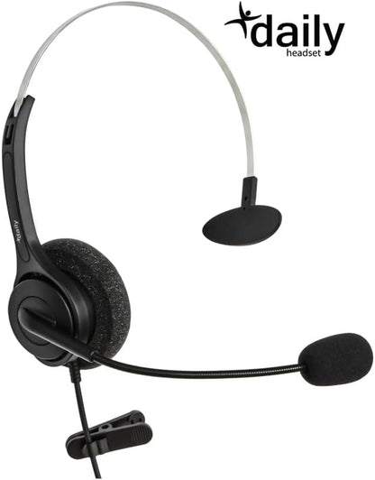 DailyHeadset 2.5 mm Jack Phone Headset On Ear Headphones Hands Free for Cordless Landline Telephones