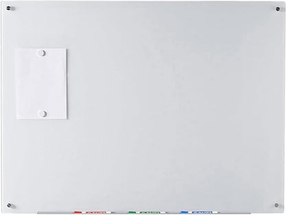 Audio-Visual Direct Magnetic Ultra White Glass Dry-Erase Board Set - 40" x 35" - Includes Magnets, Hardware & Marker Tray