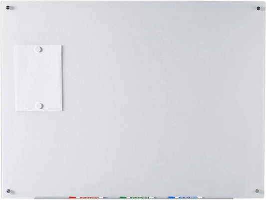 Audio-Visual Direct Magnetic Ultra White Glass Dry-Erase Board Set - 40" x 35" - Includes Magnets, Hardware & Marker Tray