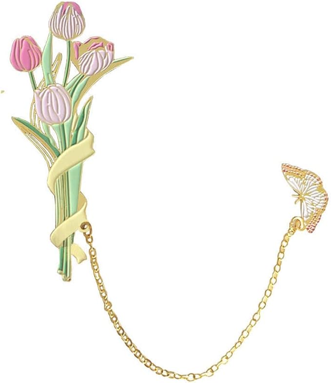 Bookmarks for Book Lovers Book Marks for Reading Women Birthday Graduation Christmas Gifts for Her Cute Metal Bookmark Book Markers Stocking Stuffers for Teens (Tulip)