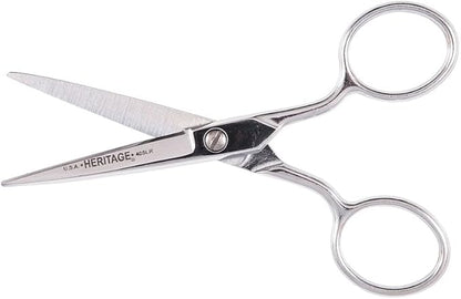 Klein Tools G405LR Scissors, Made in USA, Embroidery Scissor with Large Ring, Great for Sewing, Fabric, Electronics, More, 5-Inch