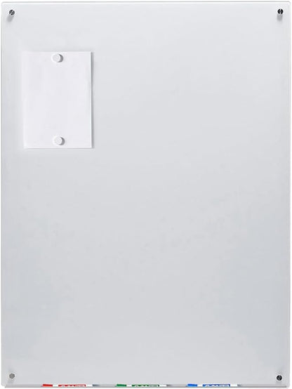 Audio-Visual Direct Magnetic Ultra White Glass Dry-Erase Board Set - 40" x 35" - Includes Magnets, Hardware & Marker Tray