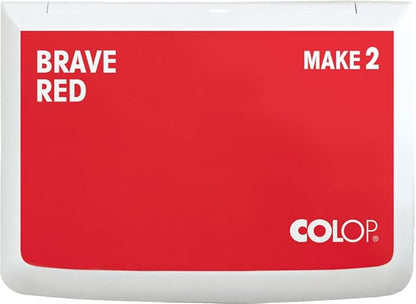 COLOP Make Series, Ink Stamp Pads, with Non-Toxic Premium Ink, Water-Based Acid-Free (Brave Red, Make 2-2-3/4" x 4-1/4")