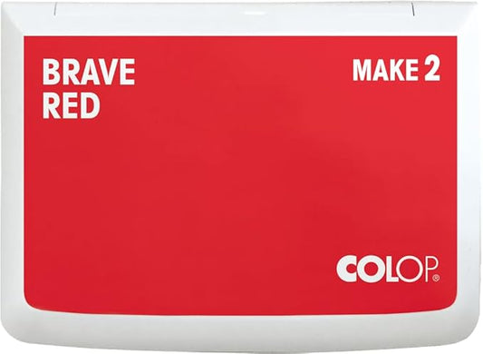 COLOP Make Series, Ink Stamp Pads, with Non-Toxic Premium Ink, Water-Based Acid-Free (Brave Red, Make 2-2-3/4" x 4-1/4")