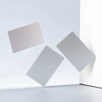 Thick Aluminum Metal Business Cards Anodized Aluminum 86 X 54 X 0.8mm 15 pcs Include Protector Sleeves (silver)