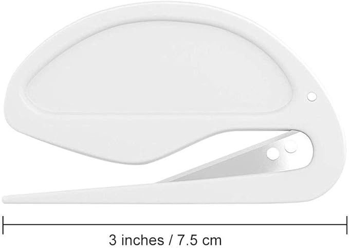 Onwon 20 Pieces Letter Opener Envelope Slitter with Safety Concealed Blade Package Opener Slitter Paper Knife Plastic Openers Razor Blade for Office Home Supplies, White