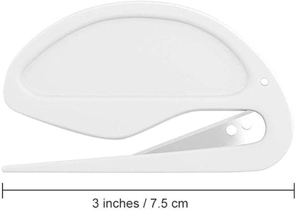 Onwon 20 Pieces Letter Opener Envelope Slitter with Safety Concealed Blade Package Opener Slitter Paper Knife Plastic Openers Razor Blade for Office Home Supplies, White