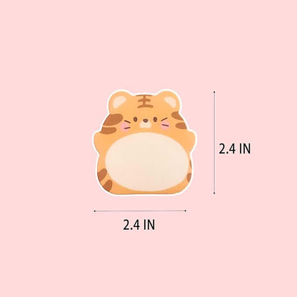 8 Packs Kawaii Tiger Sticky Notes, Aesthetic Sticky Notes Set, Cartoon Inspirational Sticky Notes, Animals Shape Markers, Cute Anime Sticky Note Tabs for Office School Creative Gifts