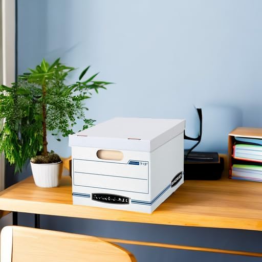 Bankers Box 30 Pack STOR/FILE Basic Duty File Storage Boxes, Standard Assembly, Lift-off Lid, Letter/Legal, White/Blue