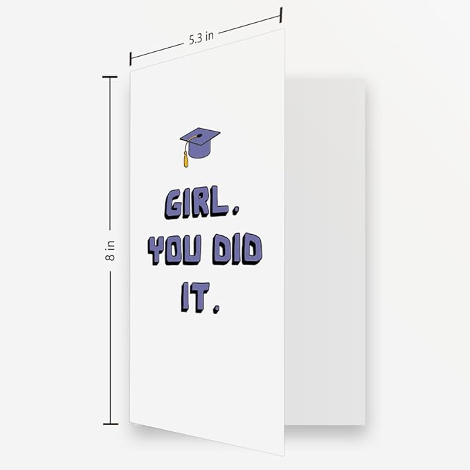 OJsensai Happy Graduation Card for Girls, Great High School Graduation Gifts for Bestie Friend Daughter Sister Niece, You Did It