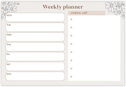 GEEKBEAR Dry Erase Refrigerator Calendar with 3 Markers - Attachable to Any Fridge with Special Suction Cups - Monthly and Weekly Designs, Acrylic - 15.7" x 10.6" (09. Flower, Weekly)