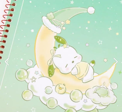 Cute Unruled Blank Spiral Notebook, About 60 Sheets, 7.3 x 10.3 Inches, About 60 Sheets (Green)