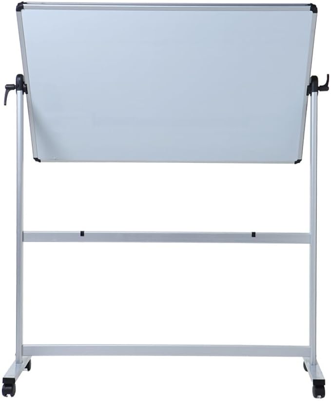 VIZ-PRO Double-Sided Magnetic Mobile Whiteboard, 96 x 48 Inches Aluminium Frame and Stand