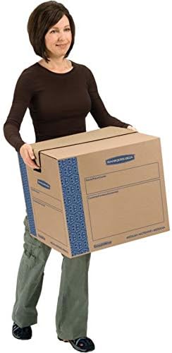 Bankers Box Medium Prime Moving Box 8 Pack, Reinforced Handles, Tape-Free Assembly, Attached Lid, 18-in x 15-in x 14-in (0062806)