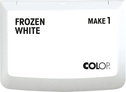COLOP Make Series, Ink Stamp Pads, with Non-Toxic Premium Ink, Water-Based Acid-Free (Frozen White, Make 1-1-15/16" x 3-1/2")