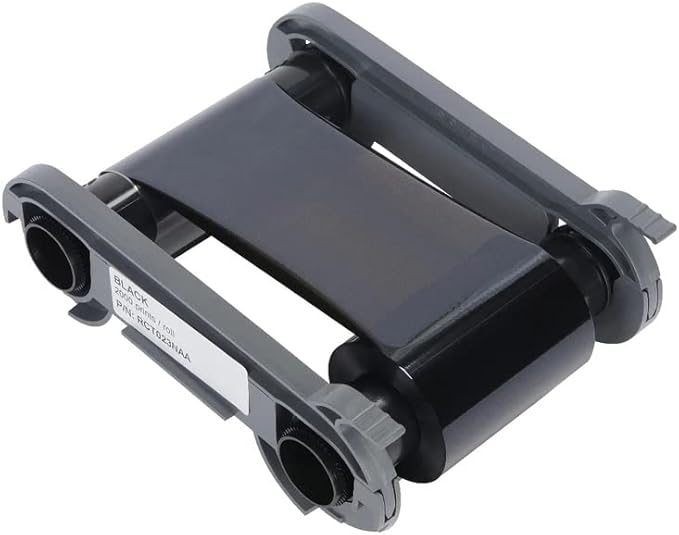 2 Pack - Evolis RCT023NAA Black Monochrome Color Ribbon - K - 2000 Prints