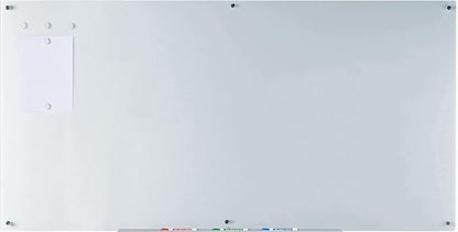 Audio-Visual Direct Magnetic White Glass Dry-Erase Board Set - 6' x 3' - Includes Magnets, Hardware & Marker Tray