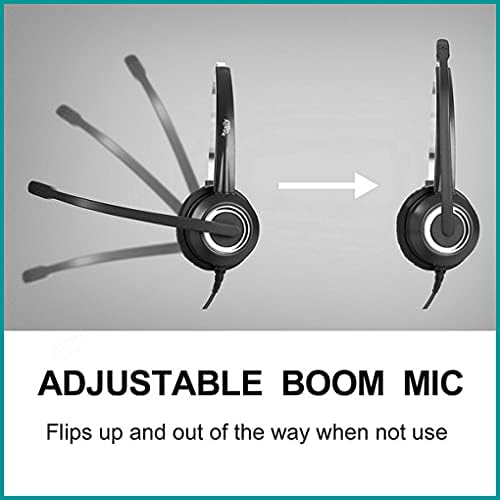 Phone Headset Noise Cancelling Mic RJ9 U10P Bottom Cable Compatible with Polycom VVX, Mitel, Shoretel, Nortel (Avaya) Phones