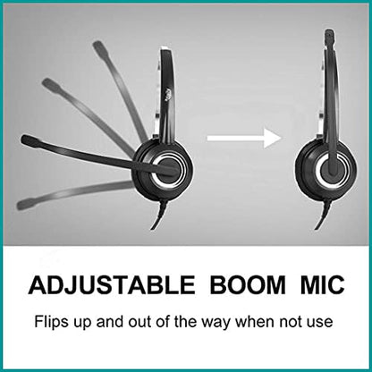 Polycom Phone Headset Noise Cancelling Mic RJ9 U10P Bottom Cable Compatible with Polycom VVX, Shoretel, Nortel (Avaya) Phones