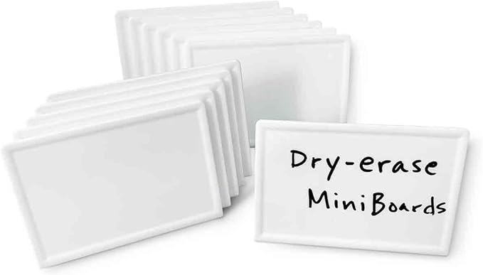 Trainers Warehouse Heavy Duty Premium Mini Dry-Erase Reusable Table Signs (12 per box) | Name Cards for Desks, Shelves & Display Tables | 3" x 4.5"