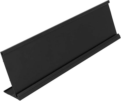 ExcelMark 2" x 8" Aluminum Name Plate Holder for Desk - Set of 5 - Office Business Door Sign Holder - Black