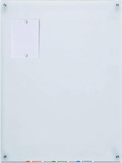 Audio-Visual Direct Magnetic White Glass Dry-Erase Board Set - 40" x 35" - Includes Magnets, Hardware & Marker Tray