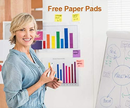 2 Pack Magnetic Whiteboard Easel 24" x 36"|Height Adjustable Dry Erase Board Tripod Office Presentation Board w/Flipchart Pad, Magnets & Eraser, White