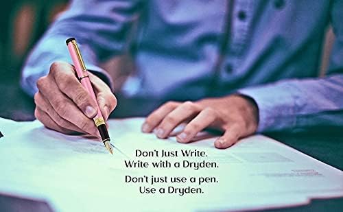 Dryden Designs Fountain Pen Medium Nib Gift Pouch - with 24 Ink Cartridges - MCM (Luscious Pink)