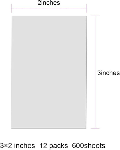 600 Pcs Transparent Sticky Notes Pad, 12 Packs Clear Sticky Notes for Books Message Reminder, Waterproof self-Adhesive Translucent Sticky Notes 3x2 Inch