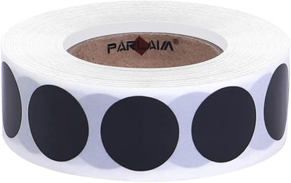 PARLAIM 3/4 Inch Round Permanent Adhesive Color-Code Dot Stickers,1000 Stickers Roll dots Label Dispenser Box Green Circle Stickers Labels (Black)