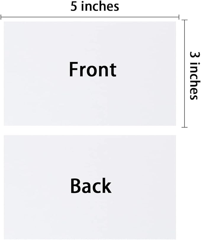 100 Pack Thick Paper Cardstock Blank Heavy Cards Stock for Invitations, Greeting Cards Making, Postcards, Photos, 250GSM Thick Paper (White, 3x5 inches)