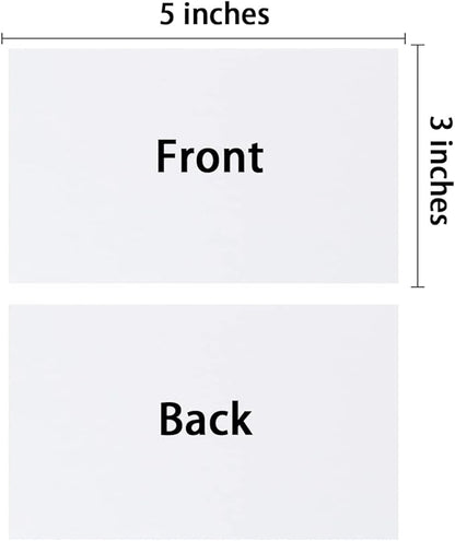 100 Pack Thick Paper Cardstock Blank Heavy Cards Stock for Invitations, Greeting Cards Making, Postcards, Photos, 250GSM Thick Paper (White, 3x5 inches)