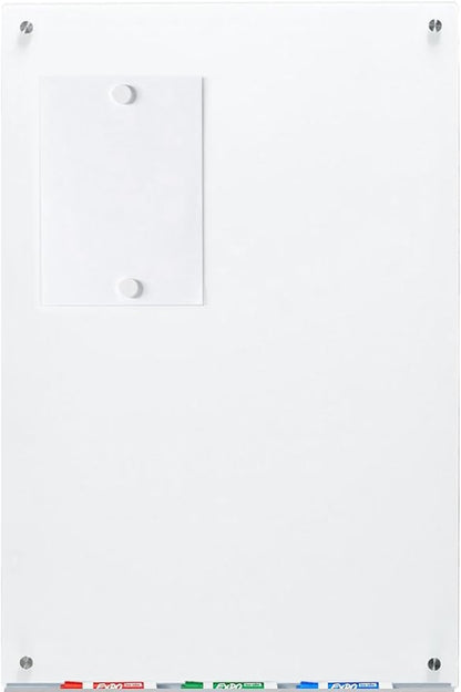 Audio-Visual Direct Magnetic Ultra White Glass Dry-Erase Board Set - 4' x 3' - Includes Magnets, Hardware & Marker Tray