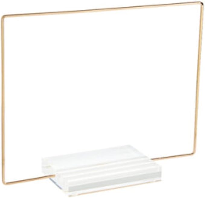 russell+hazel Memo Display with Empty Metal Frame, Clear with Gold-Toned Hardware, 10-11/16” x 4” x 8-7/16” (44625)
