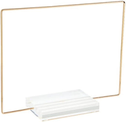russell+hazel Memo Display with Empty Metal Frame, Clear with Gold-Toned Hardware, 10-11/16” x 4” x 8-7/16” (44625)