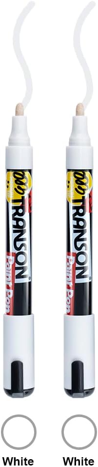 TRANSON 2 White Paint Markers for Fabric Rock Craft Diy Painting Medium Tip Oil Based Waterproof