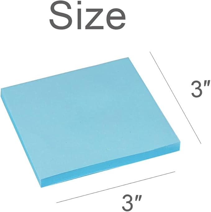 (12 Pack) Sticky Notes 3x3, Pastel Post Stickies Colorful Super Sticking Power Memo Pads, 6 Colors, Strong Adhesive