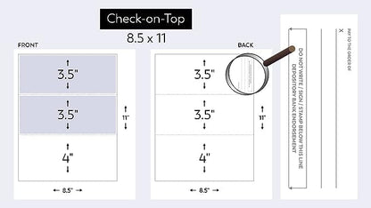 Compuchecks Top Blank Check Paper - 250 Pack, Quick-Books & Laser Printer Compatible - Security Business Checks with Voucher - 8.5" x 11" Burgundy Marble