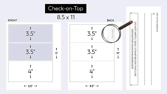 Compuchecks Blank Check Paper - 25 Pack - Computer Security Business Checks, QuickBooks & Laser Printer Compatible - Check On top, Voucher On Bottom - Check Paper Size 8 1/2-11 - Blue/Green Prismatic