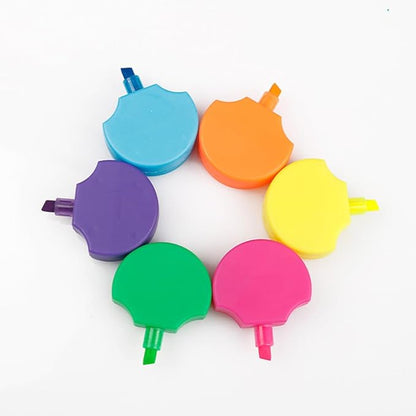 Creative 6 Color in 1 Flower Shape Highlighter Marker, Multi-Color Highlighter Pens for Journal Planner, Coloring Book, Underlining, Note Taking, etc.