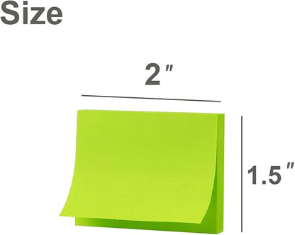 (50 Pads) Sticky Notes 1.5x2, 10 Colors Self Sticky Notes, Sticky Pads, Recyclable, Self-Stick Pads, Easy to Post for Home, Office, Notebook