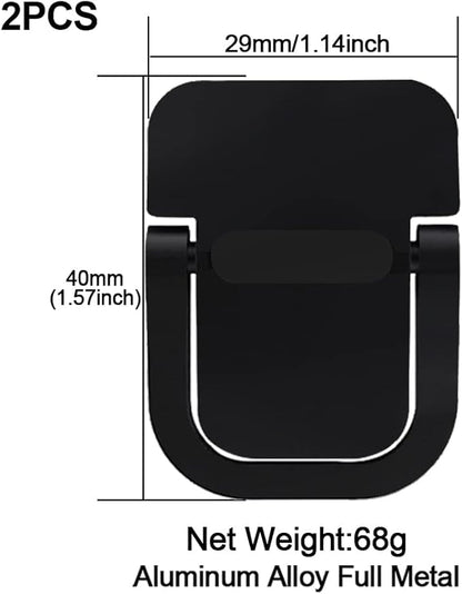 2Pcs Self-Adhesive Keyboard Stand for Desk, Portable Laptop Kickstand, Adjustable Laptop Stand Riser Feet Aluminum Stable for MacBook, 10-18" Laptop, iPad(Black)