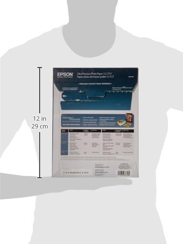 Epson Ultra Premium Photo Paper Glossy, Letter, 8.5 x 11, 25 Sheets (S042182), White (Pack of 2)