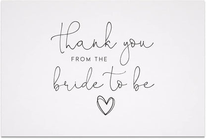 All Ewired Up Thank You From The Bride To Be Heart Cards with Kraft Envelopes, Box of 30, Folded, Tented, Bulk, Wedding, Bridal Shower, Bachelorette Party, Hen's Night, Rehearsal Dinner