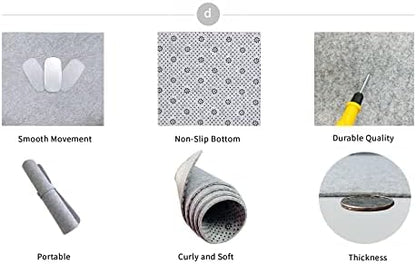 DawnTrees Felt Desk Pad,Keyboard Mat (35.5x12Inches),Large Felt Mouse Pad,Computer Desk Mat XL,Desk Protector for Office (Light Gray)