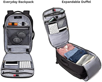Knack Convertible Duffel Laptop Backpack, Expandable Travel Duffel Bag With 6 Day Outfit Capacity, Large Laptop Duffel Bag for Everyday Travel, Gym, and Work (Stealth Black)